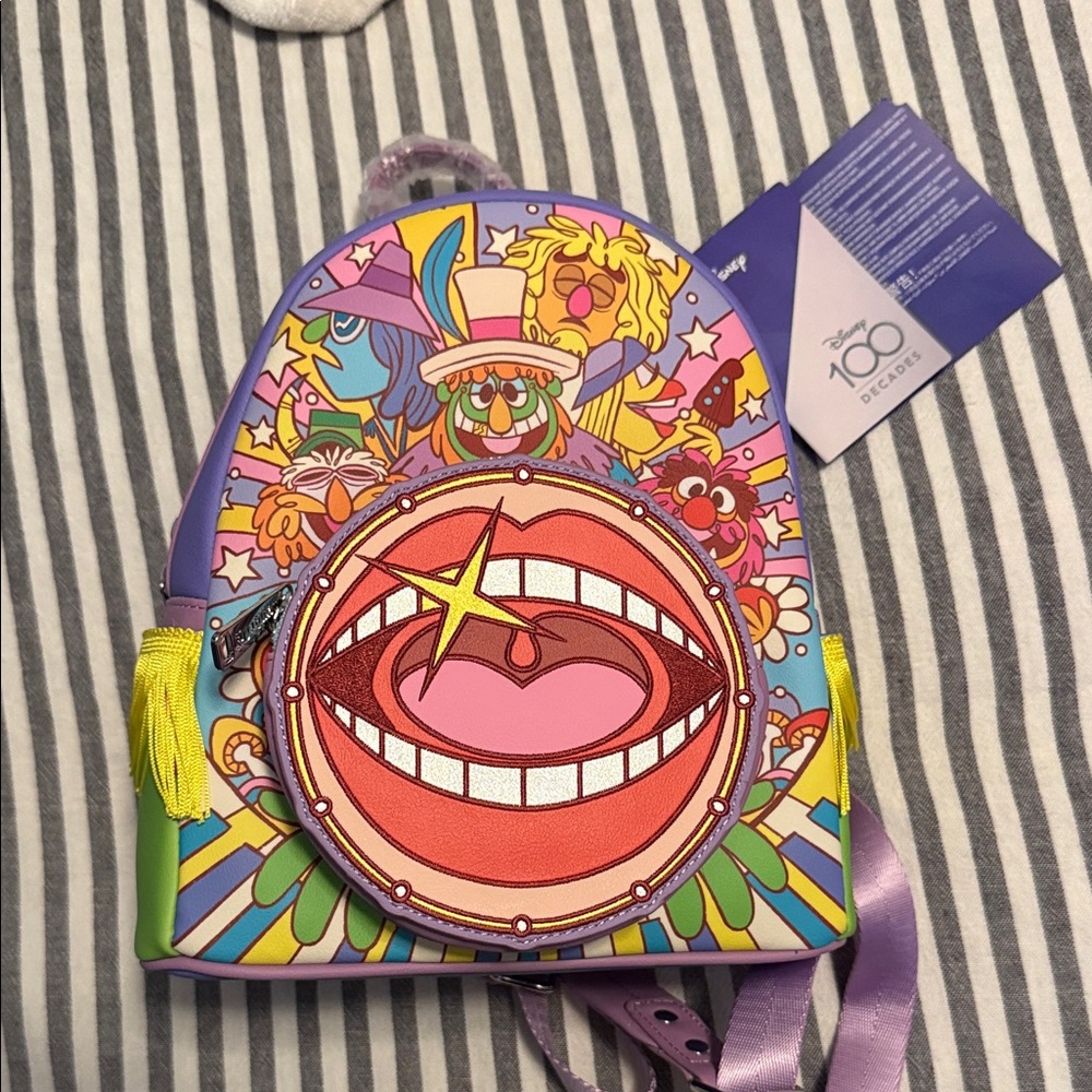 Loungefly Muppets Purple and Pink Graphic Backpack